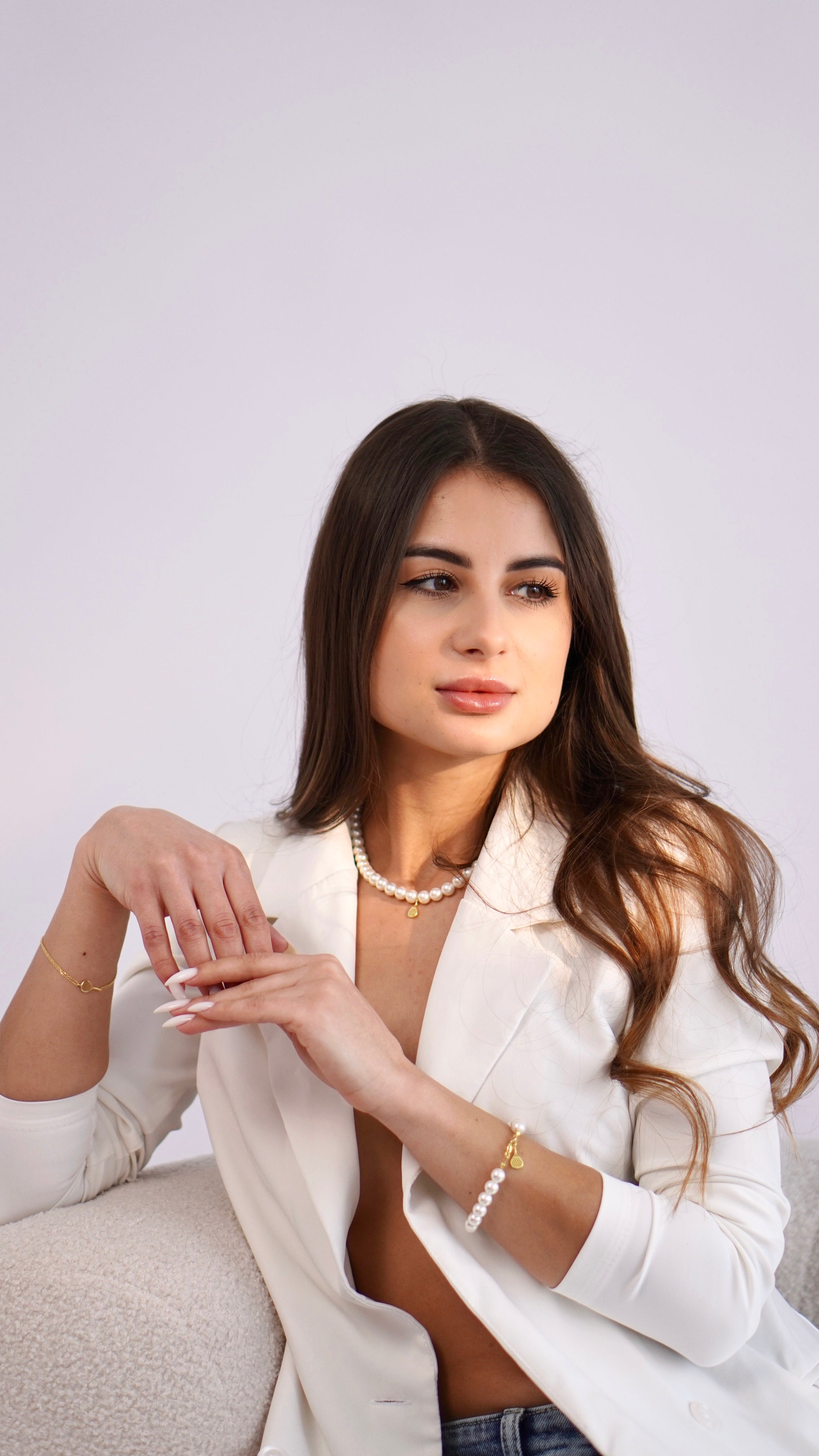 Pearl Padel Necklace in Sterling Silver