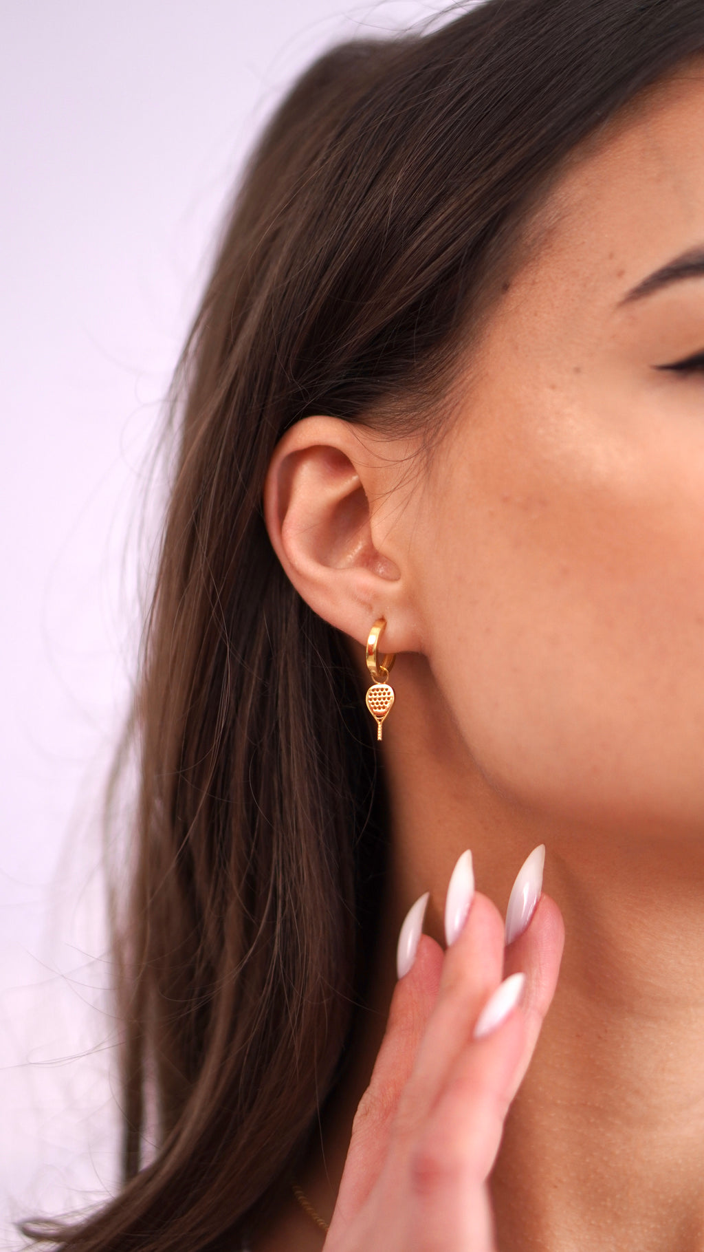 Padel Drop Earrings in 14K Gold