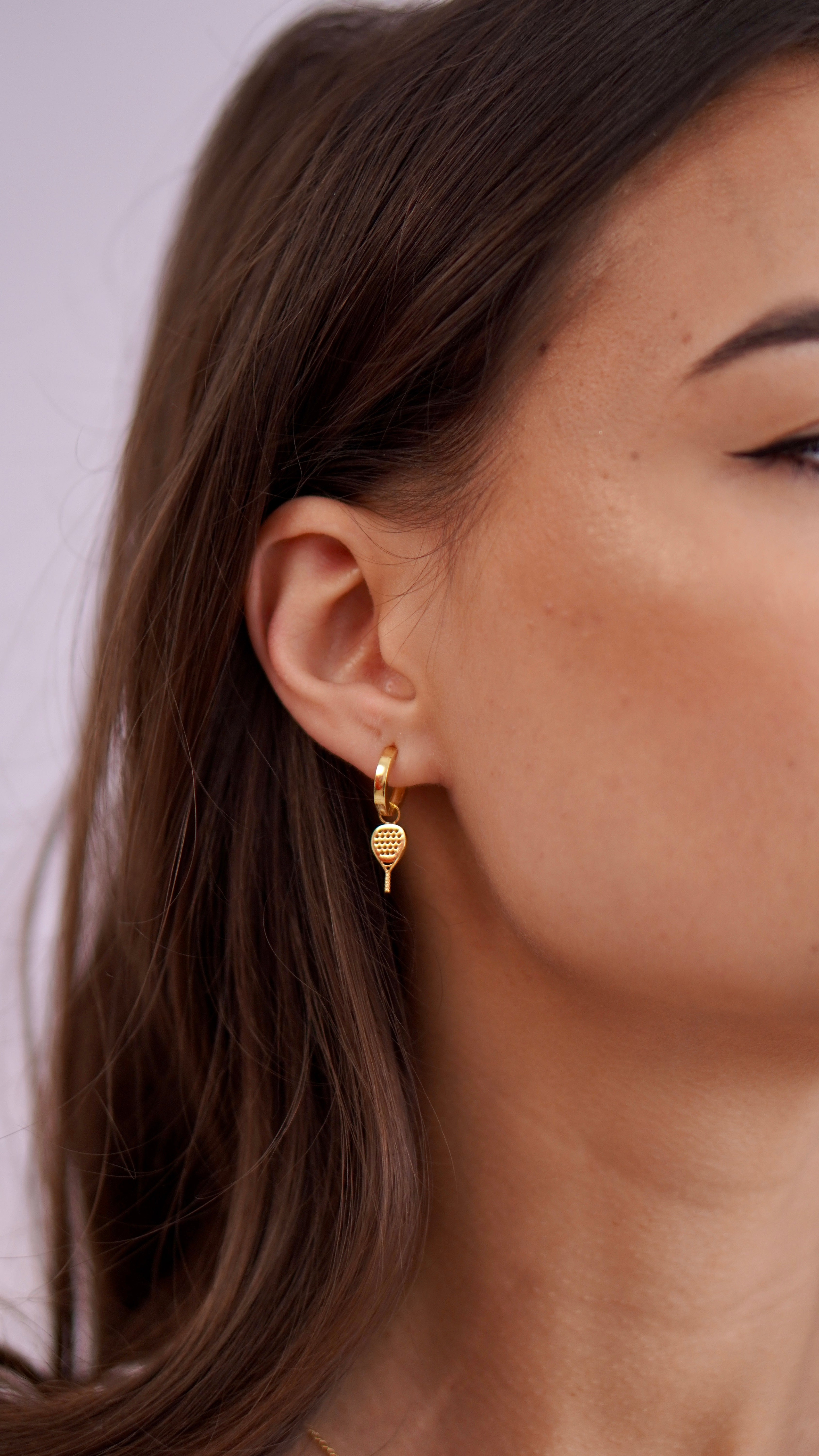 Padel Drop Earrings in 14K Gold