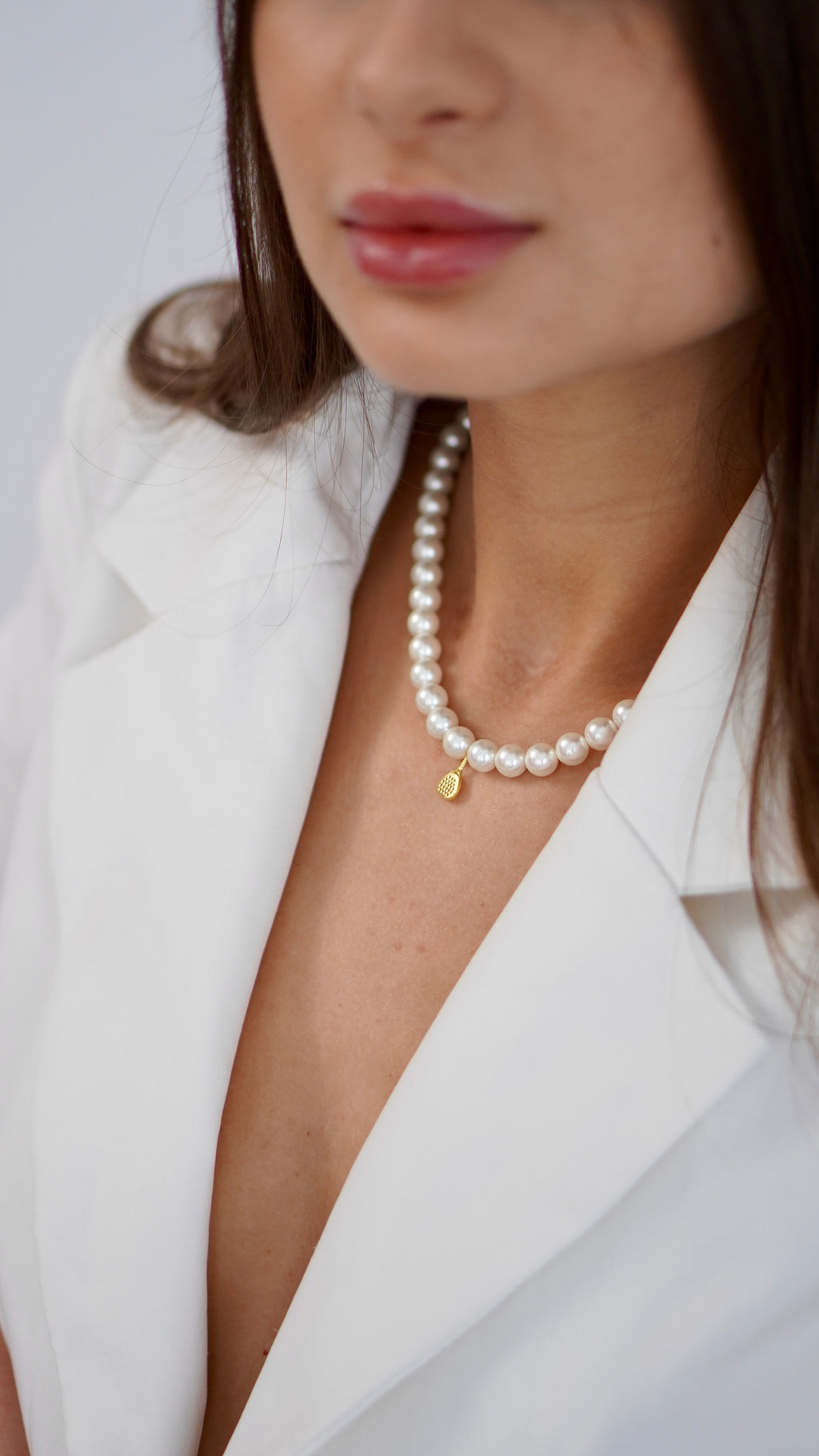 Pearl Padel Necklace in Sterling Silver