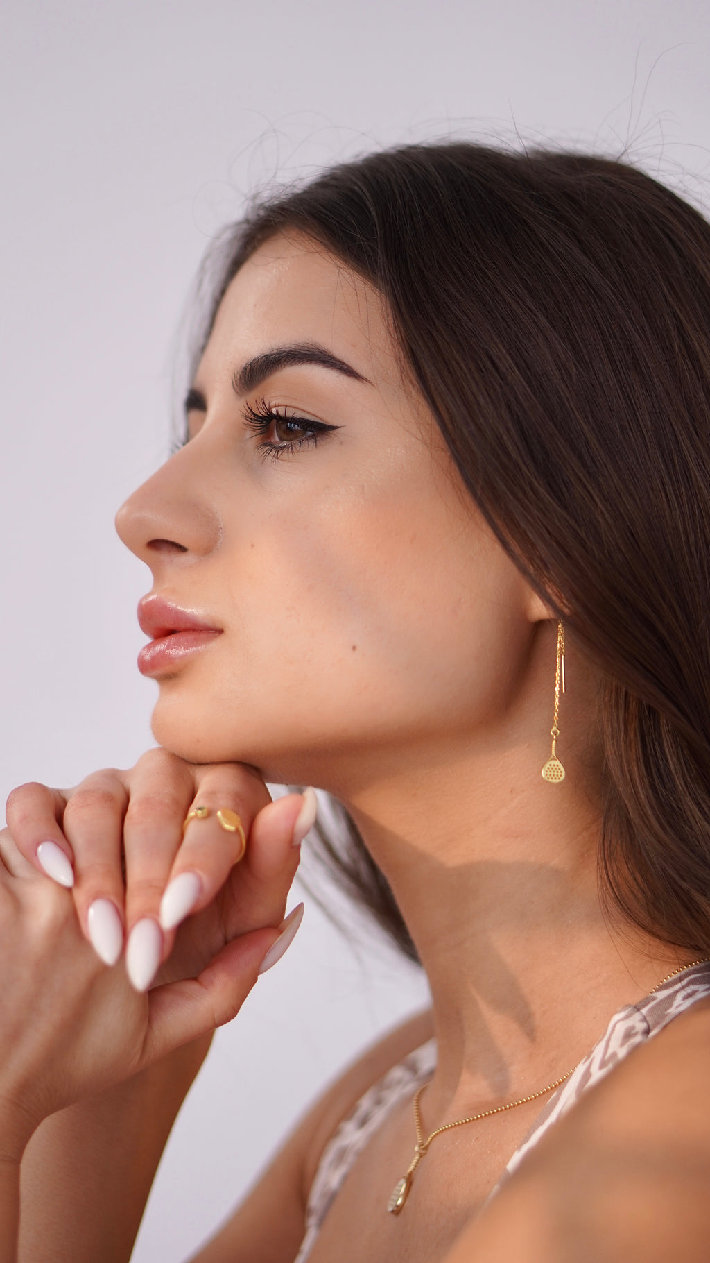 Padel Threader Earrings in Sterling Silver