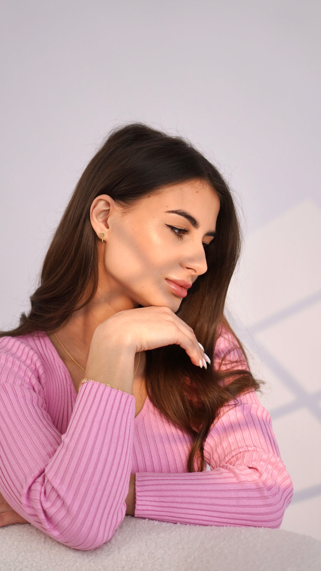 Padel Stud Earrings in 14K Gold