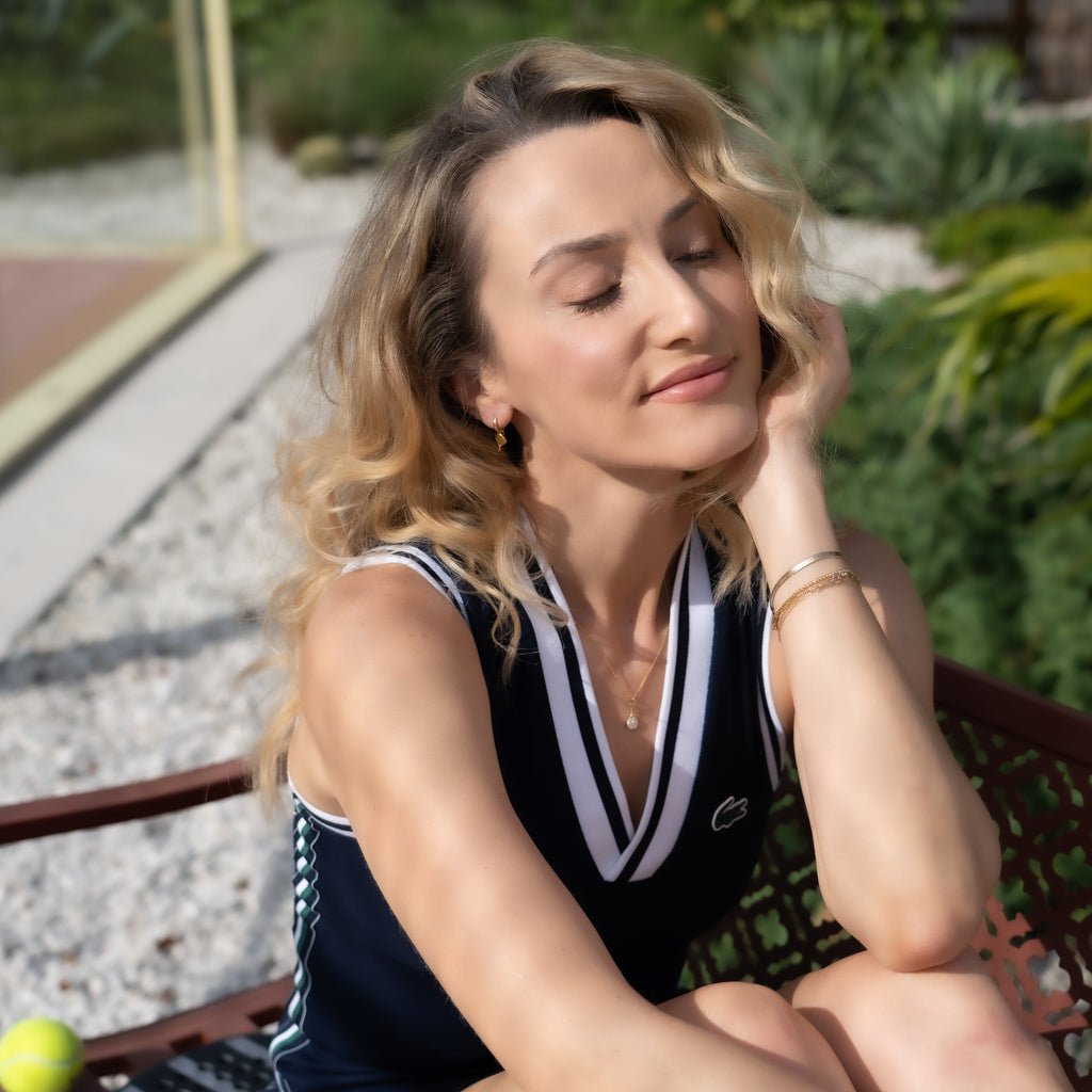 Rhinestone Padel Necklace in Sterling Silver