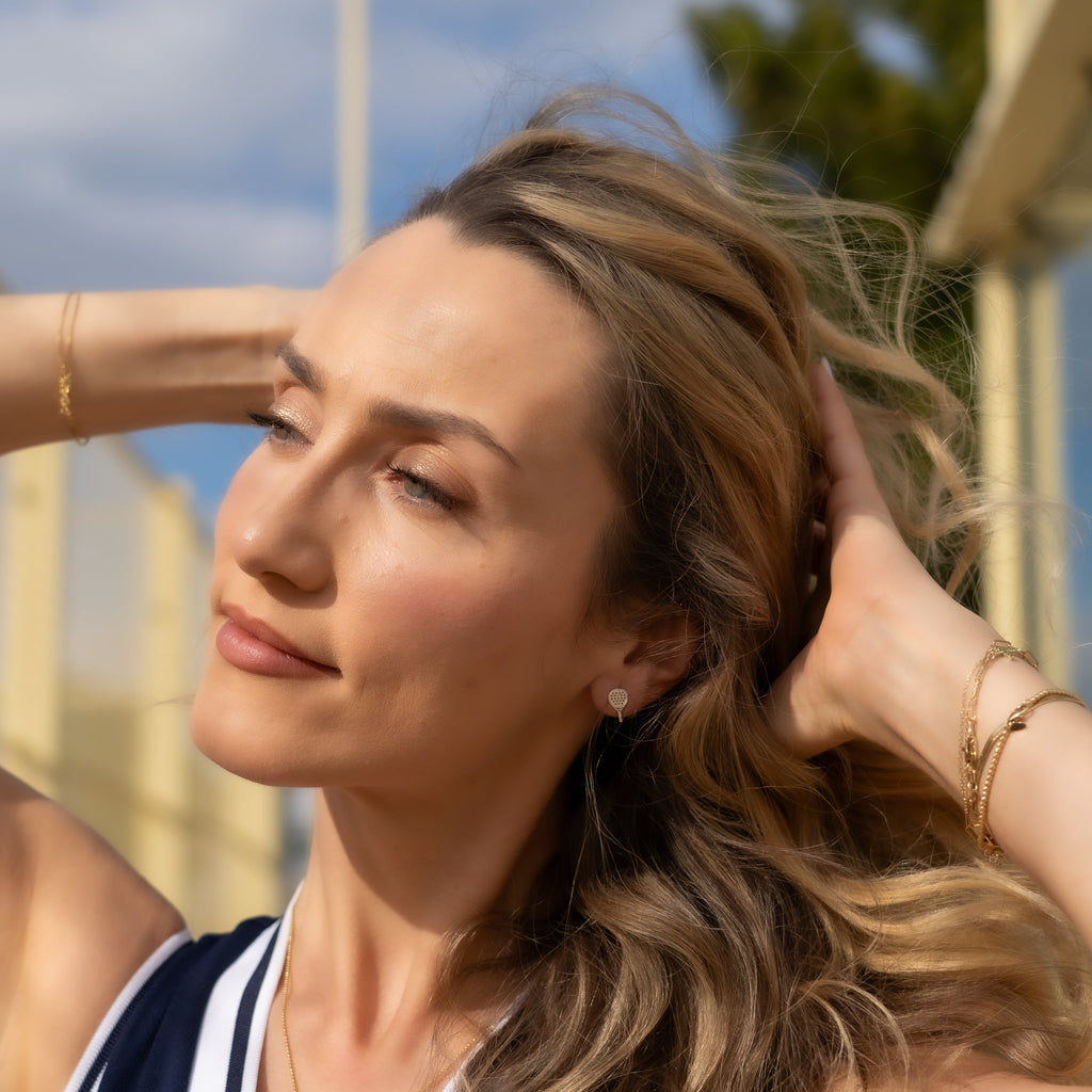 Padel Stud Earrings in Sterling Silver