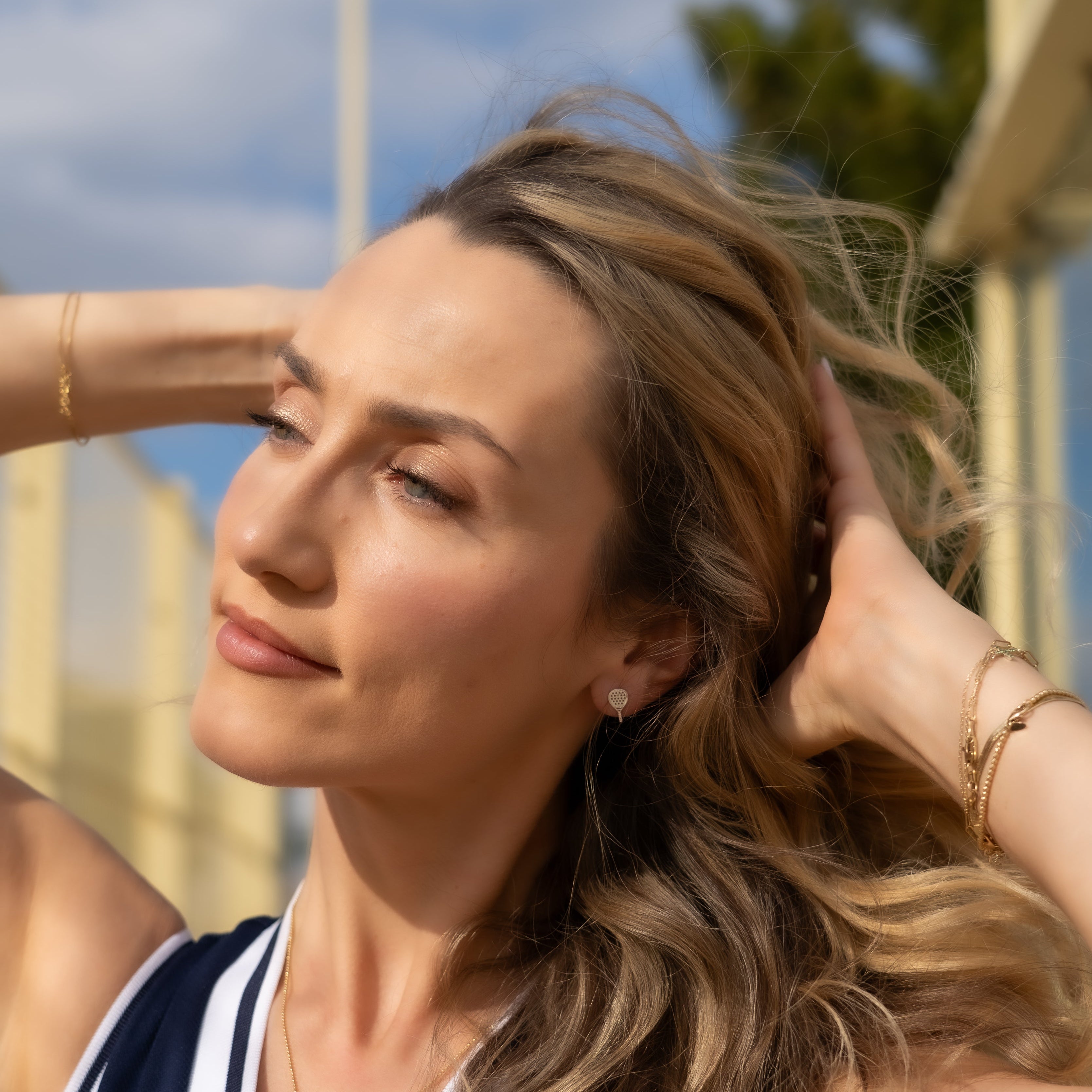 Padel Stud Earrings in Sterling Silver