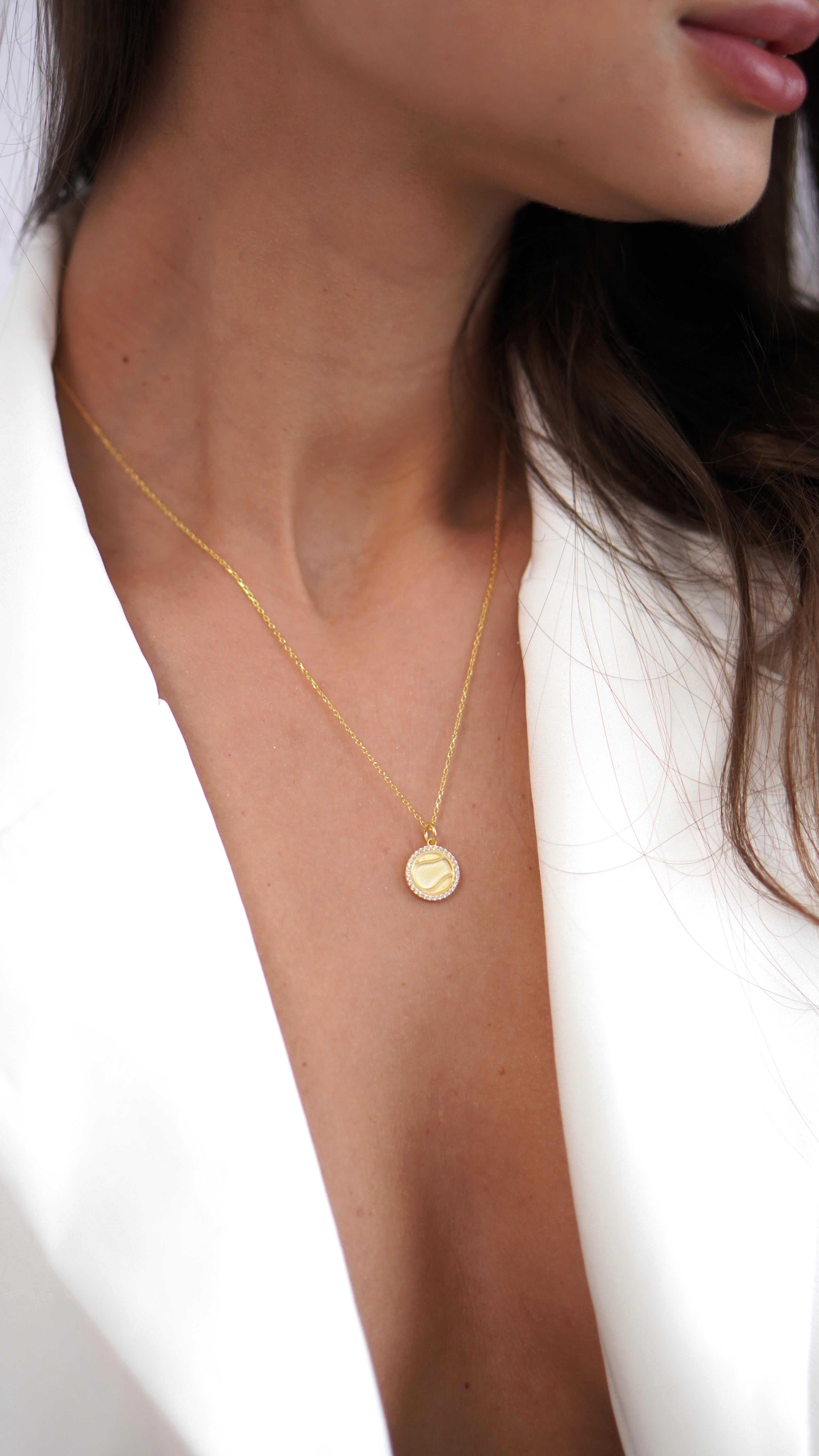 Padel Ball Necklace in Sterling Silver